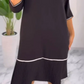 🥰Heißer Verkauf 50% Rabatt🥰Damen-Kleid mit Rundhalsausschnitt, Knopfleiste auf der Rückseite und Falten