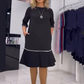 🥰Heißer Verkauf 50% Rabatt🥰Damen-Kleid mit Rundhalsausschnitt, Knopfleiste auf der Rückseite und Falten