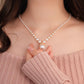 💘Valentinstag Spezial💘📿Vintage Elegante Zirkonia Imitation Perlenkette & Ohrringe