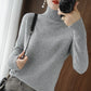 🎉Neue Produkteinführung💐 – Unifarbener wattierter Strickpulli mit hohem Halsausschnitt（50%OFF🔥）