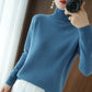 🎉Neue Produkteinführung💐 – Unifarbener wattierter Strickpulli mit hohem Halsausschnitt（50%OFF🔥）