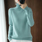 🎉Neue Produkteinführung💐 – Unifarbener wattierter Strickpulli mit hohem Halsausschnitt（50%OFF🔥）