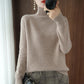 🎉Neue Produkteinführung💐 – Unifarbener wattierter Strickpulli mit hohem Halsausschnitt（50%OFF🔥）