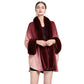 🔥🎅Christmas sale 50% OFF🔥🎁[Best Gift For Her] Gradient Color Faux Rabbit Fur Collar Shawl Cape
